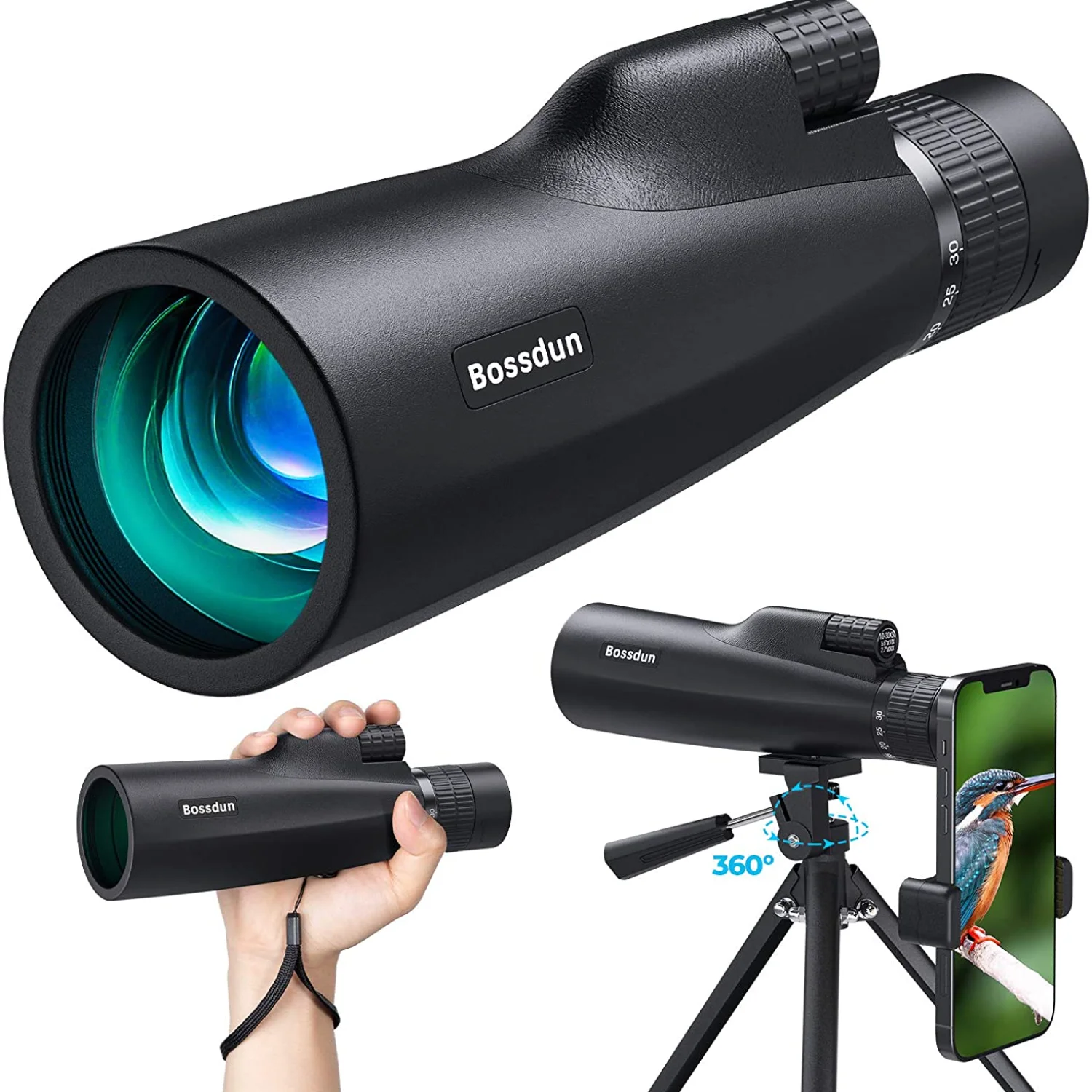 10-30x50 HD Monocular Telescope High Power Magnification Monocular for Adults with Smartphone Holder Rotatable Tripod Camping
10-30x50 HD Monocular Telescope High Power Magnification Monocular for Adults with Smartphone Holder Rotatable Tripod Camping