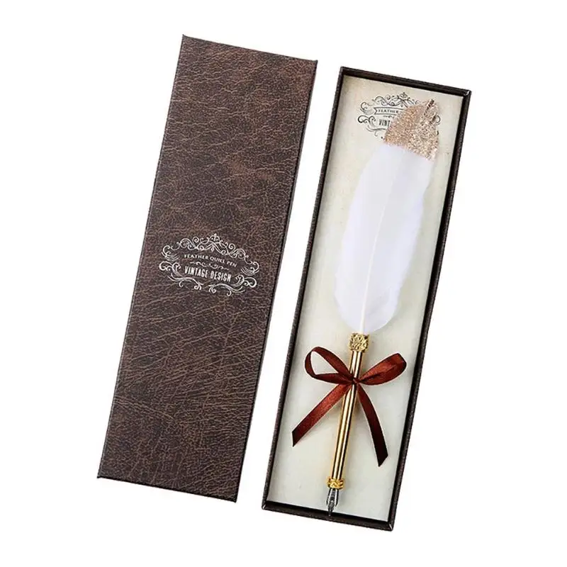 Retro White Feather Dip Pen Business Signature Pens w/Gift Box Stationery Gifts for Birthday Couples Elders Teacher Party Favors
Retro White Feather Dip Pen Business Signature Pens w/Gift Box Stationery Gifts for Birthday Couples Elders Teacher Party Favors