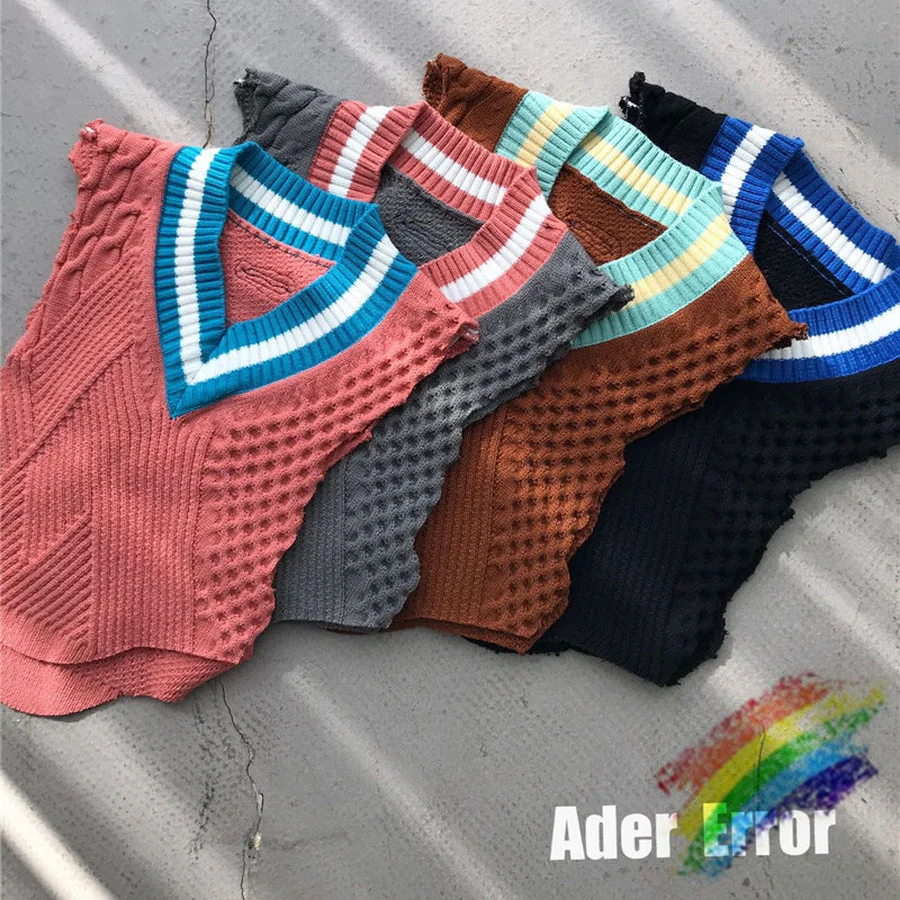 V-neck Irregular knitted vest Ader Error Sweaters Women 1:1 Best Quality Fleece Sleeveless Adererror Knitted Clothes
V-neck Irregular knitted vest Ader Error Sweaters Women 1:1 Best Quality Fleece Sleeveless Adererror Knitted Clothes