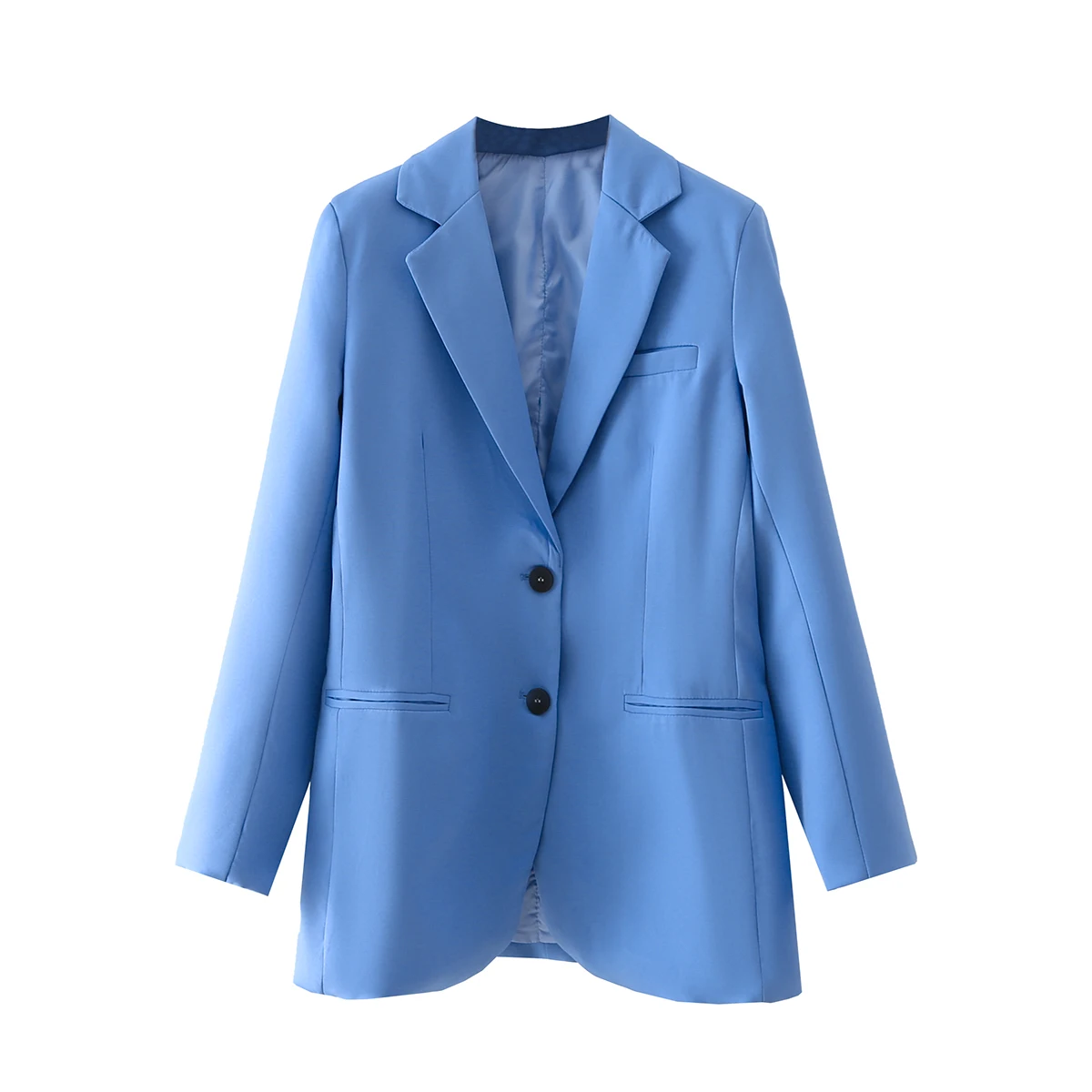 JUNWU Za 2021 Autumn Women's Sky Blue Suit Collar Draping Fabric Single-breasted Loose Long Sleeve Blazer Commuter British Style
JUNWU Za 2021 Autumn Women's Sky Blue Suit Collar Draping Fabric Single-breasted Loose Long Sleeve Blazer Commuter British Style