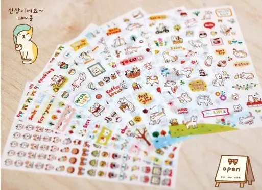6pcs/set Cute Cats PVC Sticker / Multifunction Cartoon DIY Sticker / Diary label / Sign post/ children stationery stickers
6pcs/set Cute Cats PVC Sticker / Multifunction Cartoon DIY Sticker / Diary label / Sign post/ children stationery stickers