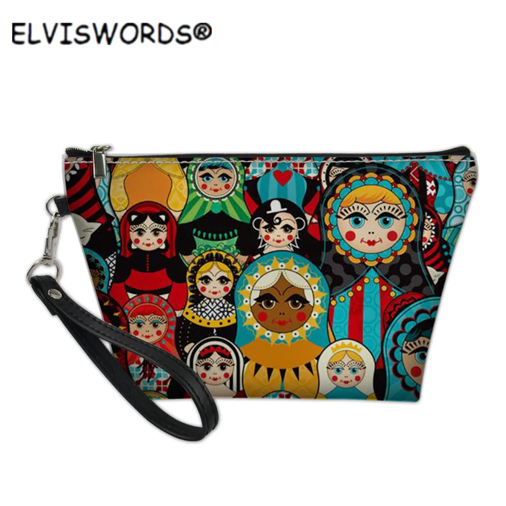 ELVISWORDS Cute Matryoshka Women Makeup Bag Fashion PU Leather Cosmetic Bags Female Casual Pouch Case Durable Handbag for Girls
ELVISWORDS Cute Matryoshka Women Makeup Bag Fashion PU Leather Cosmetic Bags Female Casual Pouch Case Durable Handbag for Girls