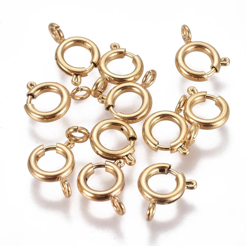 5pcs Stainless Steel Spring Ring Clasp With Open Jump Ring Clasps For Chain Bracelet Necklace Connectors Jewelry Making Findings
5pcs Stainless Steel Spring Ring Clasp With Open Jump Ring Clasps For Chain Bracelet Necklace Connectors Jewelry Making Findings