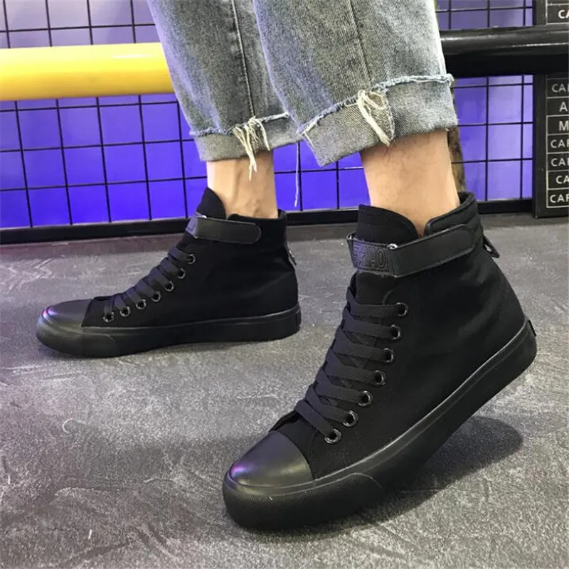 Men'S Canvas Shoes Spring Autumn The New Lace-up High Style Men Vulcanize Shoes Sneakers Flats Men Shoes black casual shoes 559
Men'S Canvas Shoes Spring Autumn The New Lace-up High Style Men Vulcanize Shoes Sneakers Flats Men Shoes black casual shoes 559