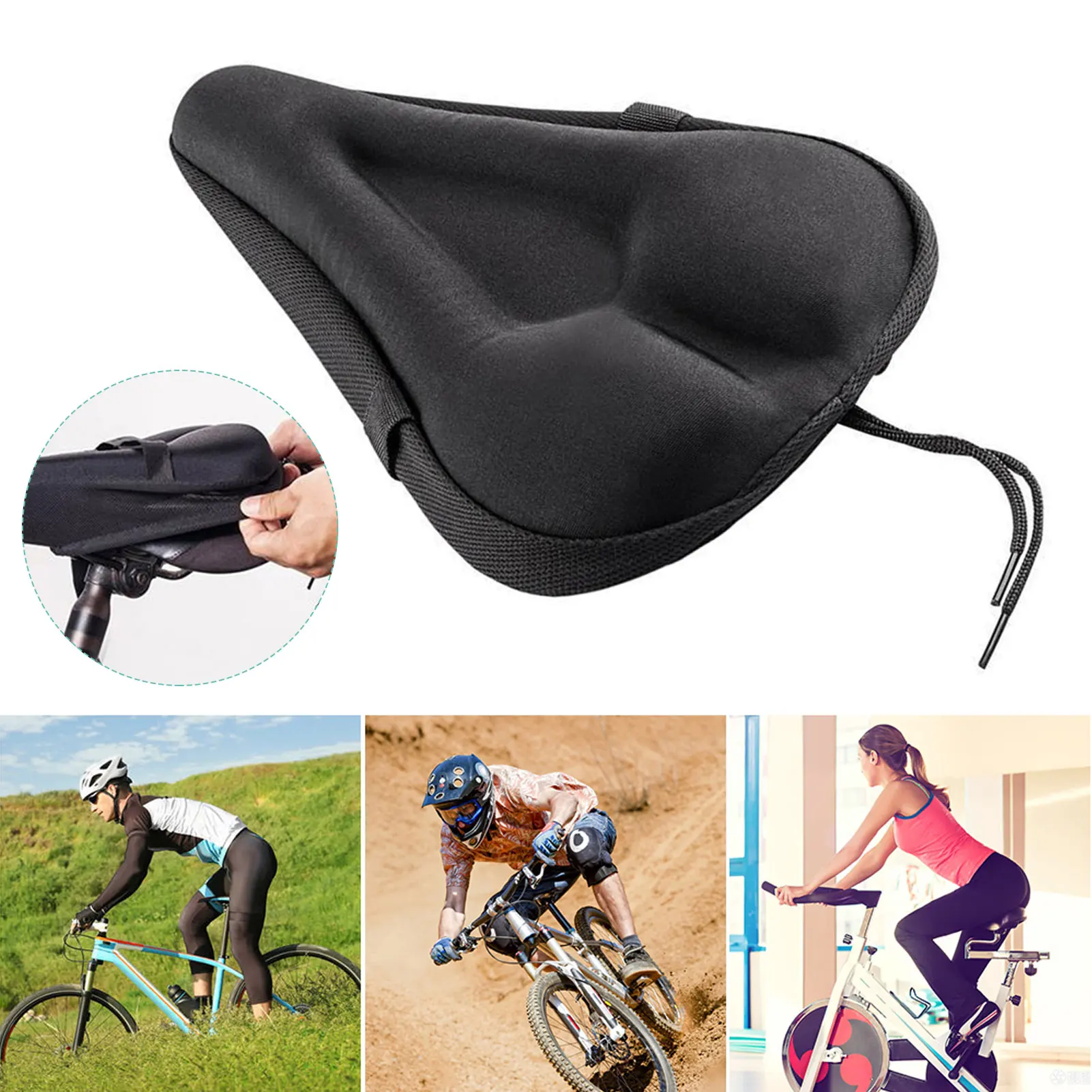 Bike Saddle Soft Cushion Breathable Pad Bicycle Thick Silicone Seat Cover Bicycle Seat Cushion Cycling Gel Pad Cushion Cover
Bike Saddle Soft Cushion Breathable Pad Bicycle Thick Silicone Seat Cover Bicycle Seat Cushion Cycling Gel Pad Cushion Cover