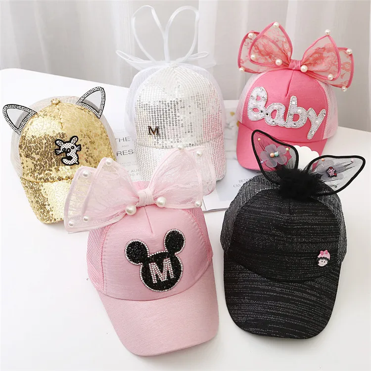Summer Children Big Bow Cartoon Baseball Cap Girls Pearl Snapback Sun Protection Caps Mesh Rabbit Ear Kids Baby Trucker Sun Hat
Summer Children Big Bow Cartoon Baseball Cap Girls Pearl Snapback Sun Protection Caps Mesh Rabbit Ear Kids Baby Trucker Sun Hat