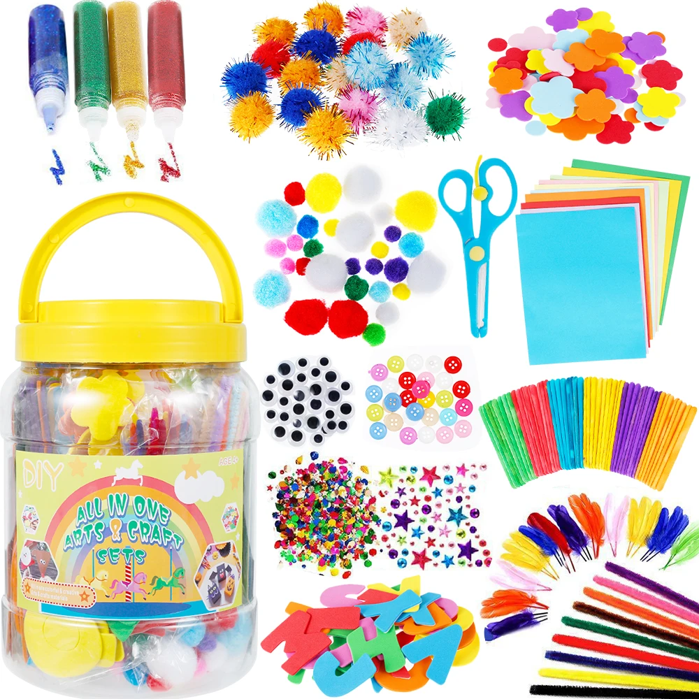 Children DIY Crafts Handmade Art Set Felt Fabric Colorful Plush Stickers Pom Poms Eyes Paper Material for Educational Toys Gift
Children DIY Crafts Handmade Art Set Felt Fabric Colorful Plush Stickers Pom Poms Eyes Paper Material for Educational Toys Gift