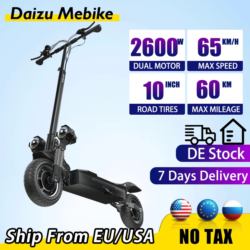 No Vat EU US Stock Electric Scooters Adults Big Wheel Kick Sooter Electric 52 V 20 Ah Battery E Scooter 2000W Power Dual Motor
No Vat EU US Stock Electric Scooters Adults Big Wheel Kick Sooter Electric 52 V 20 Ah Battery E Scooter 2000W Power Dual Motor