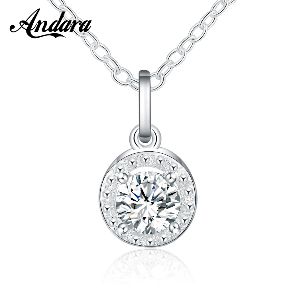 New 925 Sterling Silver Necklace Fashion Zircon Crystal Silver Necklace Woman Glamour Jewelry Gift
New 925 Sterling Silver Necklace Fashion Zircon Crystal Silver Necklace Woman Glamour Jewelry Gift