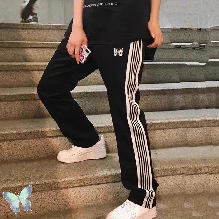 Embroidered Butterfly AWGE Needles Pants Striped Sweatpants Men Women Needles Trousers
Embroidered Butterfly AWGE Needles Pants Striped Sweatpants Men Women Needles Trousers
