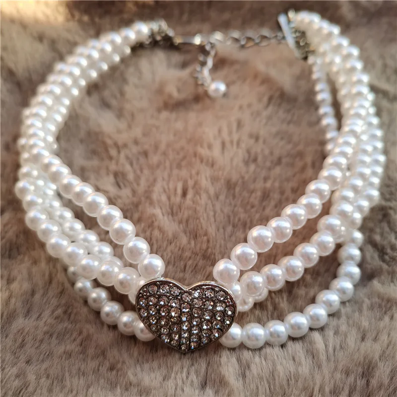 Bling Crystal Pearl Dog Collar Tie Diamond Puppy Pet Shiny Full Rhinestone Necklace Collar Collars for Pet Little Dogs Supplies
Bling Crystal Pearl Dog Collar Tie Diamond Puppy Pet Shiny Full Rhinestone Necklace Collar Collars for Pet Little Dogs Supplies