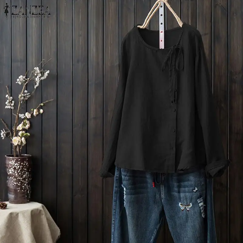 ZANZEA Vintage Women Long Sleeve Chemise Oversized Casual Solid Blusas Buttons Down Shirts Cotton Work Blouse Lace Up Tunic Tops
ZANZEA Vintage Women Long Sleeve Chemise Oversized Casual Solid Blusas Buttons Down Shirts Cotton Work Blouse Lace Up Tunic Tops