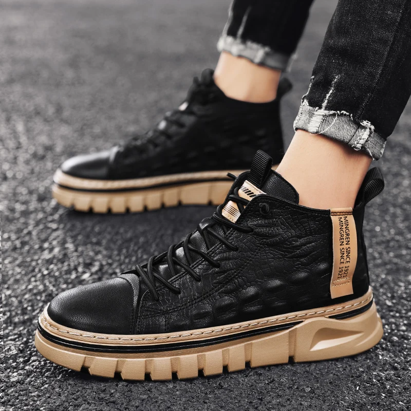 Winter Men's Ankle Boots with Warming Fur High Quality Microfiber Lace Up Men's Boots Indentation Outdoor Trend Men's Work Shoes
Winter Men's Ankle Boots with Warming Fur High Quality Microfiber Lace Up Men's Boots Indentation Outdoor Trend Men's Work Shoes
