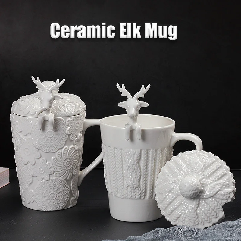 320ml Christmas Mug Pine Elk Printed Cartoon Water Bottle With Cover And Spoon Festival Household Ceramic Cup Christmas Gift
320ml Christmas Mug Pine Elk Printed Cartoon Water Bottle With Cover And Spoon Festival Household Ceramic Cup Christmas Gift