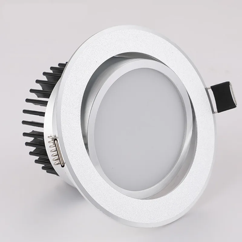 

Silver Round Dimmable Recessed LED COB Downlight 3W/5W/7W/12W 15W Recessed LED Ceiling Spot Light 3000K 4000K 6000K AC90-265V