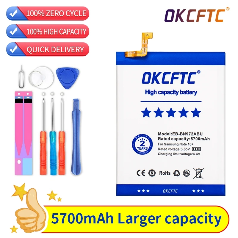 Orginal for Samsung Galaxy Note 10 Plus Note 10+ Note10 Plus SM-N975F SM-N975DS Battery EB-BN972ABU 5700mAh Phone Batteries
Orginal for Samsung Galaxy Note 10 Plus Note 10+ Note10 Plus SM-N975F SM-N975DS Battery EB-BN972ABU 5700mAh Phone Batteries