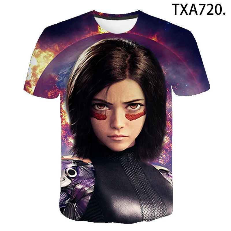 Новинка 2020 летняя 3D футболка футболки с принтом Алита Ангел битвы для мужчин и