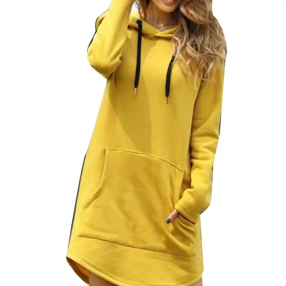 Plus Size Women Casual Long Sleeve Pocket Drawstring Loose Hoodie Mini Dress Ladies' solid colour hooded dress
Plus Size Women Casual Long Sleeve Pocket Drawstring Loose Hoodie Mini Dress Ladies' solid colour hooded dress