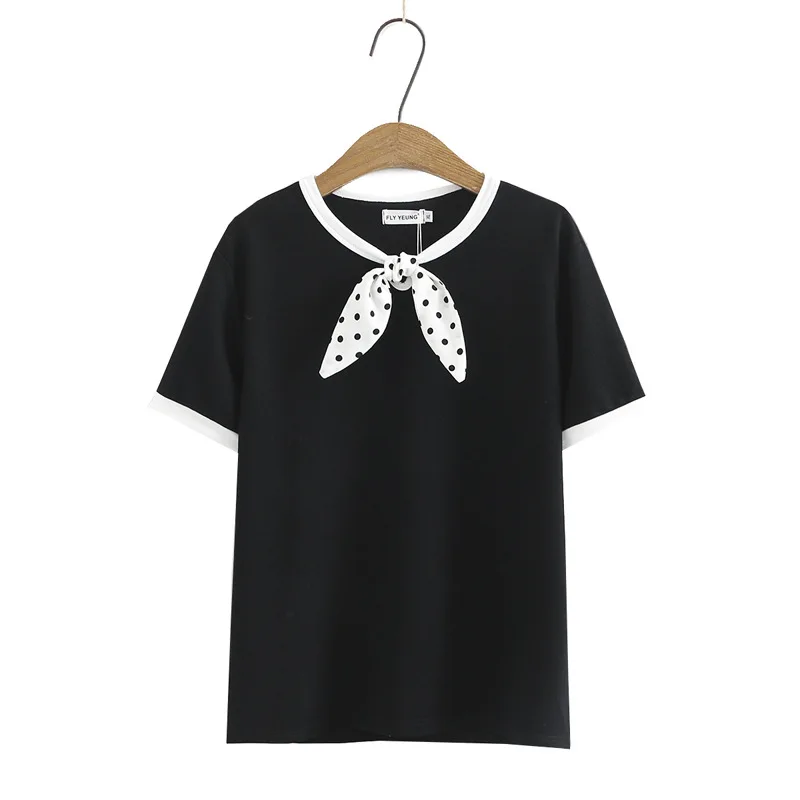 Women's Clothing T-Shirts Plus Size 2021 Summer Tees Casual Short Sleeve Polk Dot Bow Bright Silk Tops Camiseta Mujer
Women's Clothing T-Shirts Plus Size 2021 Summer Tees Casual Short Sleeve Polk Dot Bow Bright Silk Tops Camiseta Mujer