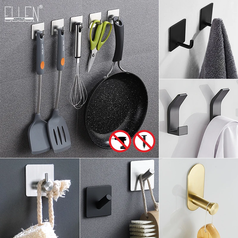 ELLEN Towel Hooks Bath Robe Hooks Black Bathroom Hook Creative Coat Hook Hanger Kitcxhen Hooks NO Punching ELF1012
ELLEN Towel Hooks Bath Robe Hooks Black Bathroom Hook Creative Coat Hook Hanger Kitcxhen Hooks NO Punching ELF1012
