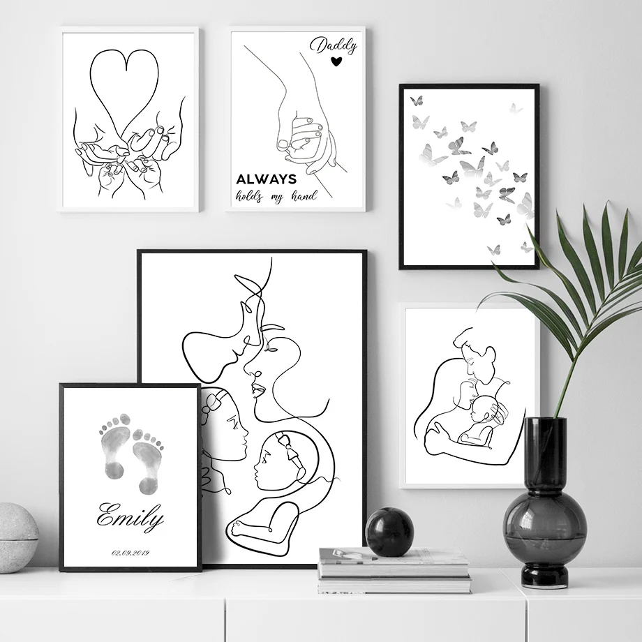 Family Butterfly Footprint Shadow Line Wall Art Canvas Painting Nordic Posters And Prints Wall Pictures For Living Room Decor
Family Butterfly Footprint Shadow Line Wall Art Canvas Painting Nordic Posters And Prints Wall Pictures For Living Room Decor