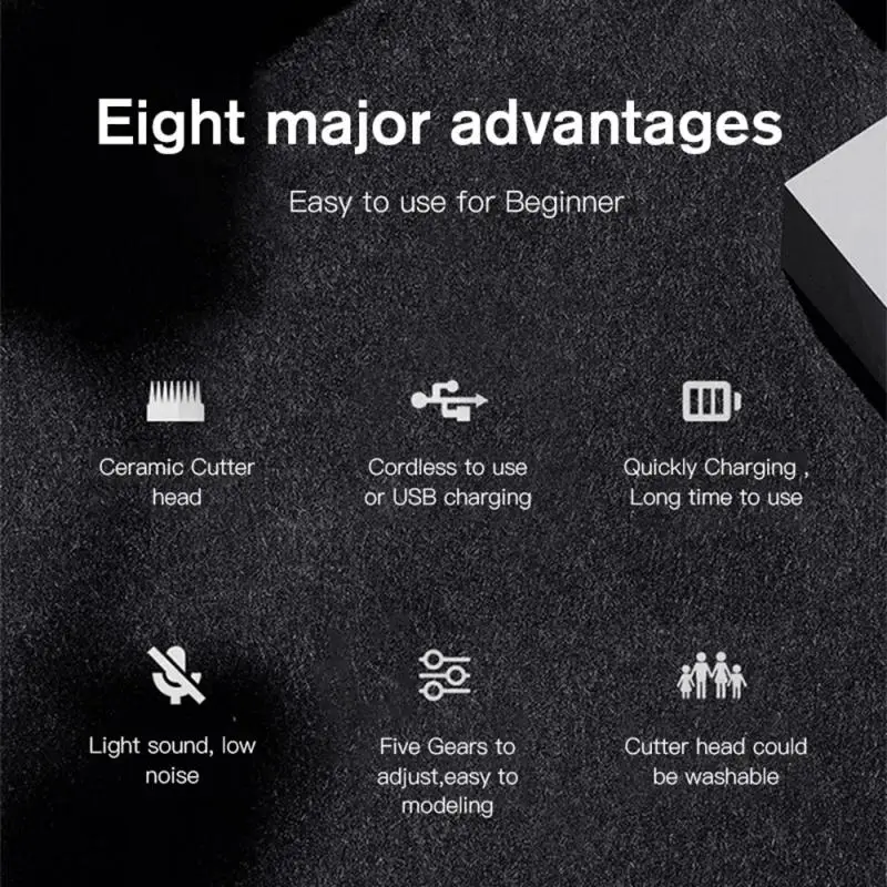 Professional Hair Clippers Hair Cutting Clipper For Men Waterproof Wireless USB Shaver Beard Ear Shaver Hair Trimmer Tool Cloth
Professional Hair Clippers Hair Cutting Clipper For Men Waterproof Wireless USB Shaver Beard Ear Shaver Hair Trimmer Tool Cloth