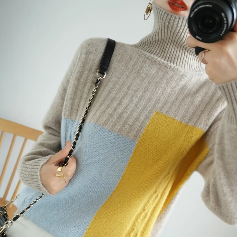 2020 New Style 100% Pure Wool Sweater Woman High Neck Striped Pullover Fashion Knitted Sweater Free Shipping Autumn and Winter
2020 New Style 100% Pure Wool Sweater Woman High Neck Striped Pullover Fashion Knitted Sweater Free Shipping Autumn and Winter