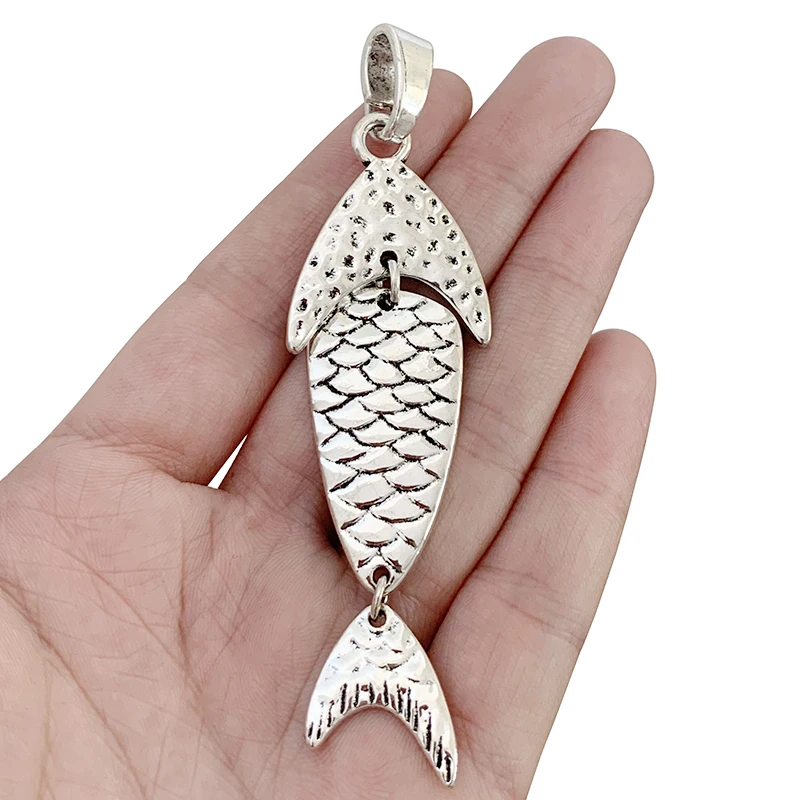 2 x Antique Silver Color Large Fish Charms Pendants for Necklace Jewellery Making Accessories 98x27mm
2 x Antique Silver Color Large Fish Charms Pendants for Necklace Jewellery Making Accessories 98x27mm