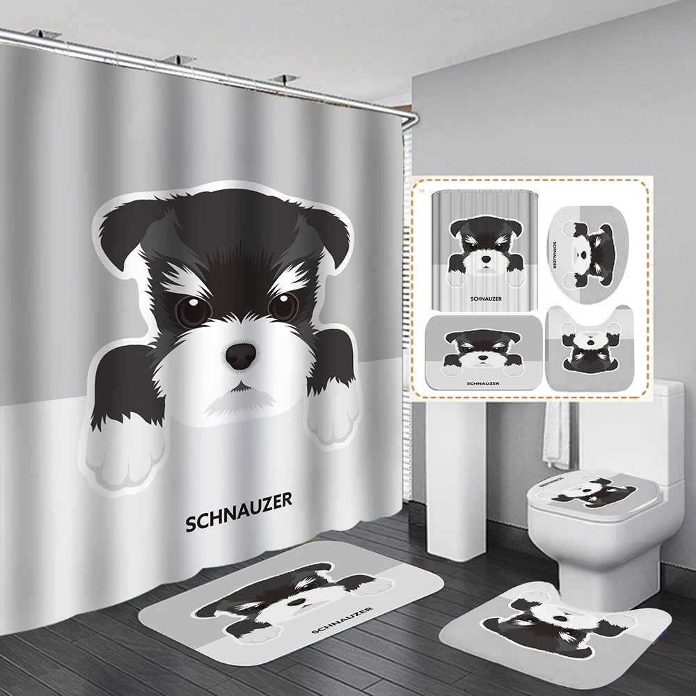 Waterproof Bathroom Set 4 Piece Shower Curtain Funny Bear Print Carpet Cover Toilet Cover Bath Mat Pad For Bathroom Decor
Waterproof Bathroom Set 4 Piece Shower Curtain Funny Bear Print Carpet Cover Toilet Cover Bath Mat Pad For Bathroom Decor