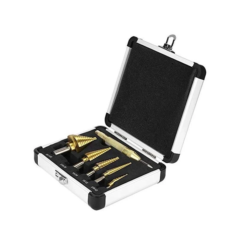 6pcs titanium plated step drill bit center punch set high speed steel drill bit straight groove drill bit reamer tool accessorie
6pcs titanium plated step drill bit center punch set high speed steel drill bit straight groove drill bit reamer tool accessorie