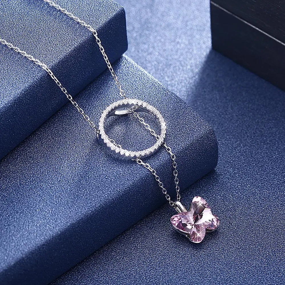 ZEMIOR 925 Sterling Silver Pendant Necklaces Women Ring Butterfly Shape Austria Crystal Cubic Zirconia Simple Wedding Necklace
ZEMIOR 925 Sterling Silver Pendant Necklaces Women Ring Butterfly Shape Austria Crystal Cubic Zirconia Simple Wedding Necklace