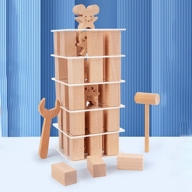 Kids Wooden Cat and Mouse Game Toys Blocks Sensory Stacking Tower Balance Game Gift for Children Girls Boys for Blocks
Kids Wooden Cat and Mouse Game Toys Blocks Sensory Stacking Tower Balance Game Gift for Children Girls Boys for Blocks