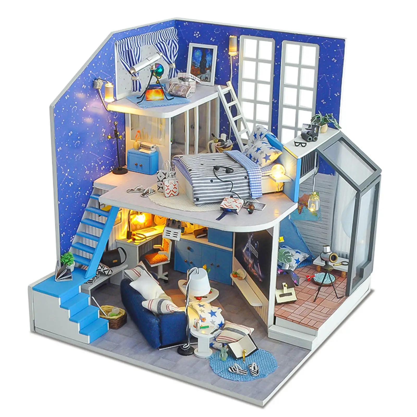3D DIY Miniature Dollhouse Educational Toy Puzzle Toy Crafts LED Light 2-Storey Villa DIY House for Xmas Present Kids Children
3D DIY Miniature Dollhouse Educational Toy Puzzle Toy Crafts LED Light 2-Storey Villa DIY House for Xmas Present Kids Children