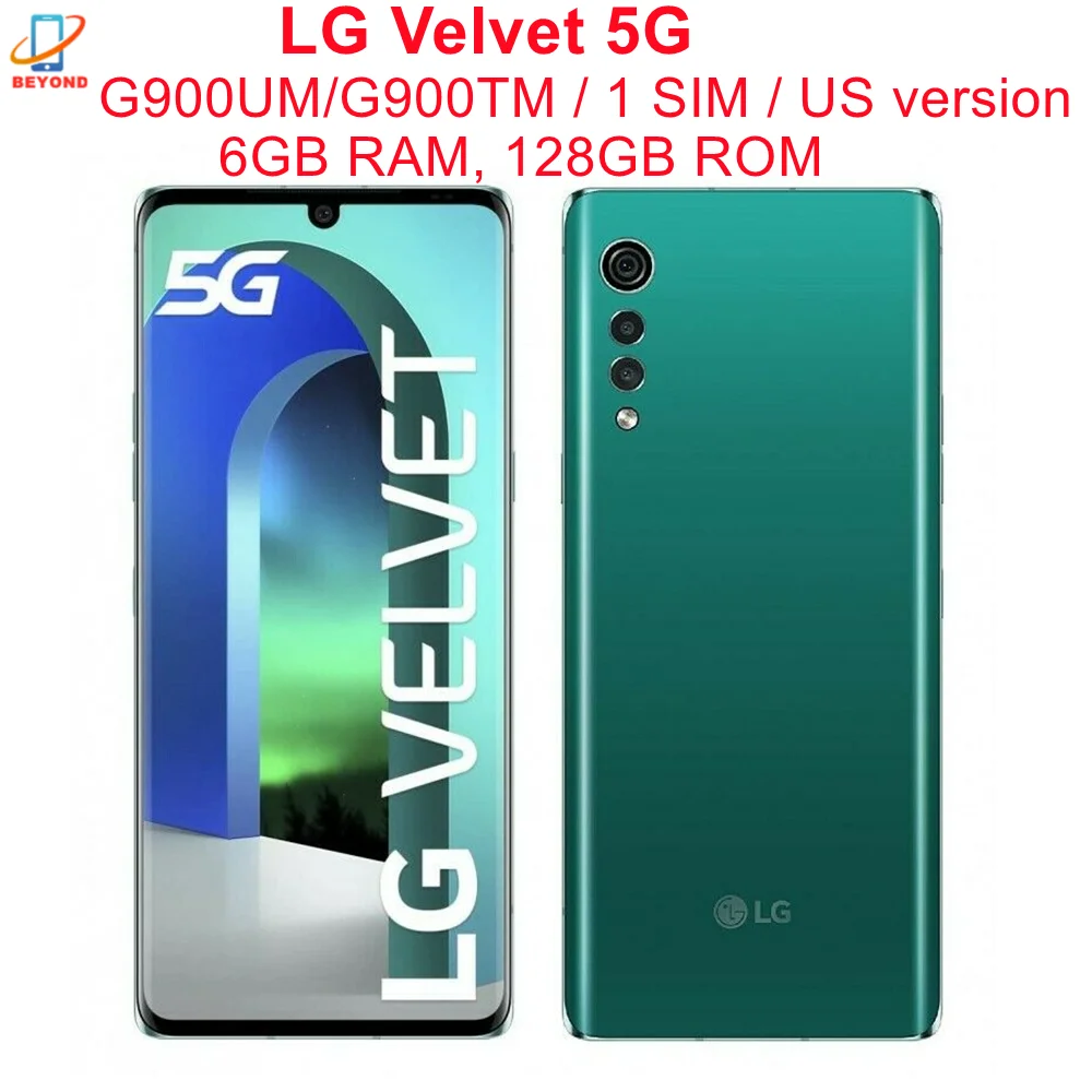 LG Velvet 5G G900UM G900VM G900TM 6.8" 48MP 6GB RAM 128GB ROM Octa Core NFC Snapdragon Unlocked 5G Original Cell Phone
LG Velvet 5G G900UM G900VM G900TM 6.8" 48MP 6GB RAM 128GB ROM Octa Core NFC Snapdragon Unlocked 5G Original Cell Phone