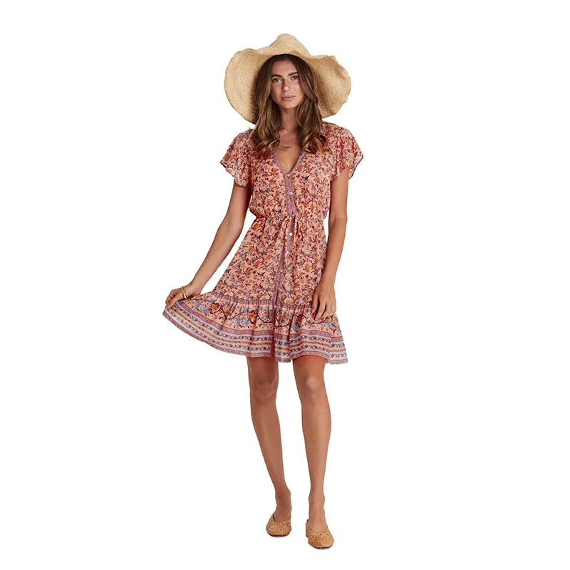 ZOGAA Spring And Summer New European And American Beach Skirts, Printed Single-breasted V-neck Short-sleeved Bohemian Dresses
ZOGAA Spring And Summer New European And American Beach Skirts, Printed Single-breasted V-neck Short-sleeved Bohemian Dresses