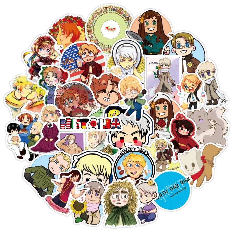 100 шт./компл. Hetalia стикер s аниме чемодан для скейтборда наклейка на ноутбук