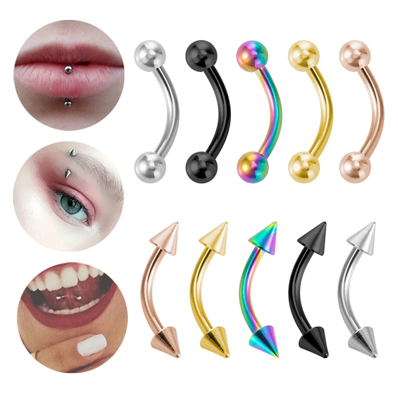 5pcs Eyebrow Piercing Curved Barbell Banana Lip Ring Tongue Navel Stud Stainless Steel Snug Daith Helix Rook Earring Jewelry 16G
5pcs Eyebrow Piercing Curved Barbell Banana Lip Ring Tongue Navel Stud Stainless Steel Snug Daith Helix Rook Earring Jewelry 16G