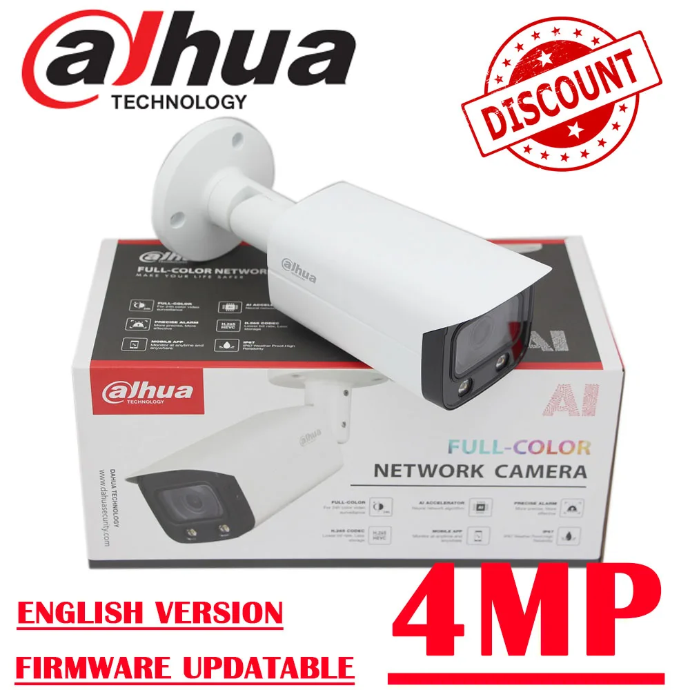 Dahua 4MP POE IPC-HFW5442T-AS-LED H.265 IP67 IK10 полноцветная WDR Bullet WizMind сетевая IP-камера видеонаблюдения
Dahua 4MP POE IPC-HFW5442T-AS-LED H.265 IP67 IK10 полноцветная WDR Bullet WizMind сетевая IP-камера видеонаблюдения