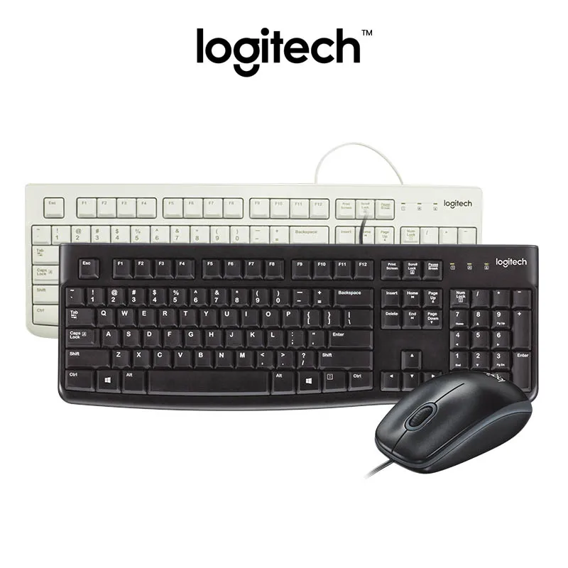 

Logitech MK120 Wired Keyboard Mouse Combo Set Mute Notebook Desktop Computer Keyboard Mouse Waterproof For Laptop PC Office