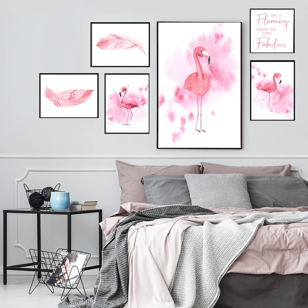 Nordic Pink Feather Flamingo Animal Poster Letter Canvas Painting Nursery Picture Pink Wall Art Prints Baby Girl's Bedoom Decor
Nordic Pink Feather Flamingo Animal Poster Letter Canvas Painting Nursery Picture Pink Wall Art Prints Baby Girl's Bedoom Decor
