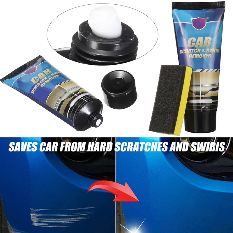 

1set 60ml Car Scratch Swirl Remover Auto Scratch Repair Tool Car Scratches Repair Polishing Wax Anti Scratch Cleaning Sponge Kit