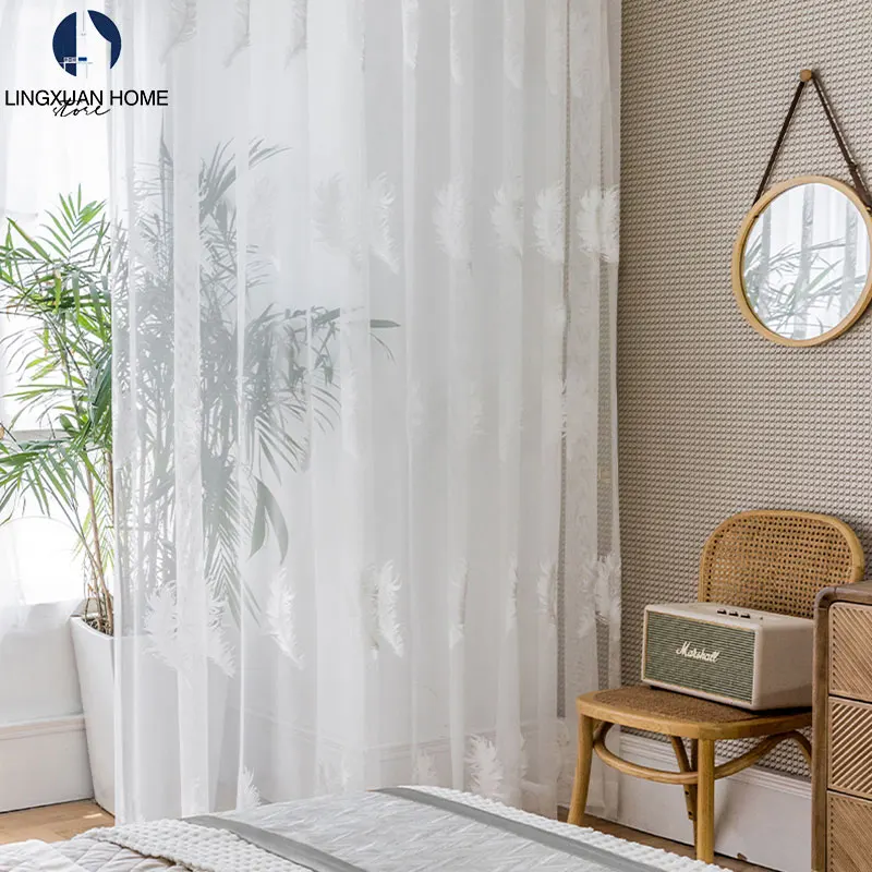 White Feather Tulle Curtian For Living Room Embroidered Volie Window Curtain For Bedroom Sheer Curtains For Kitchen Drapes Decor
White Feather Tulle Curtian For Living Room Embroidered Volie Window Curtain For Bedroom Sheer Curtains For Kitchen Drapes Decor