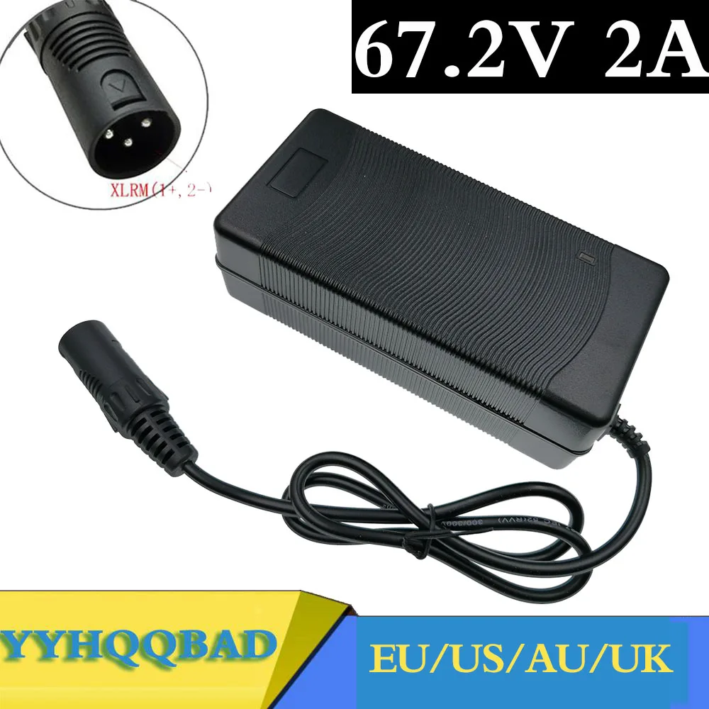 67.2V 2A Lithium Battery Charger for 16Series 60V e-bike electric bicycle Wheelbarrow Electric scooter Charger 3-Pin XLR Plug
67.2V 2A Lithium Battery Charger for 16Series 60V e-bike electric bicycle Wheelbarrow Electric scooter Charger 3-Pin XLR Plug
