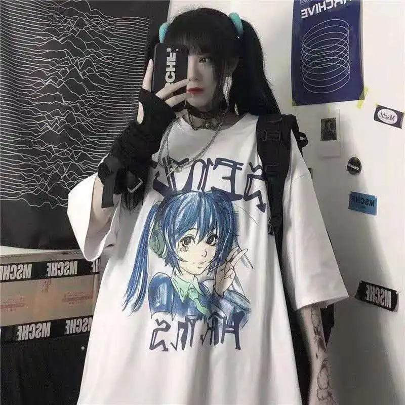 Sweet Kawaii Girls Anime Cartoon Print Japan Harajuku Women Tops Streetwear Summer Punk Loose Chic Vintage Casual T-Shirts
Sweet Kawaii Girls Anime Cartoon Print Japan Harajuku Women Tops Streetwear Summer Punk Loose Chic Vintage Casual T-Shirts
