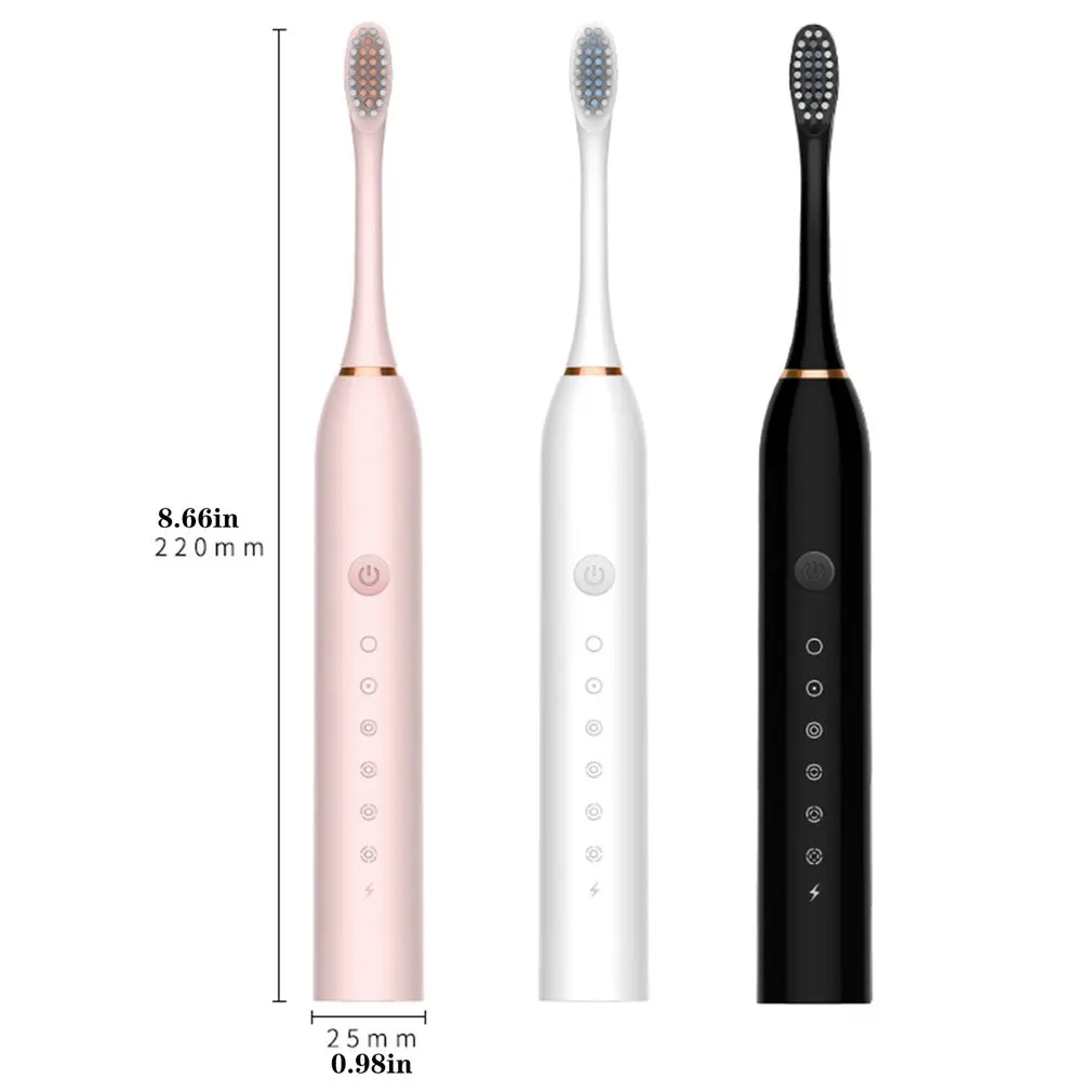 Electric Toothbrush With 5 Brush Head 6 Gears Sonic Vibration Adult Household Soft Fur USB Charging Waterproof Toothbrush
Electric Toothbrush With 5 Brush Head 6 Gears Sonic Vibration Adult Household Soft Fur USB Charging Waterproof Toothbrush