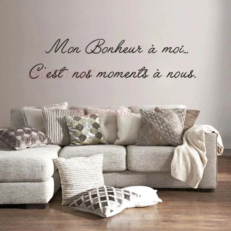 

Stickers Mon Bonheur A Moi Vinyl Wall Decal Mural Art Wallpaper Living Room Home Decor Poster French Quote House Decoration