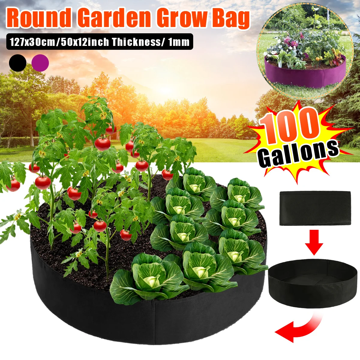 100 Gallon Round Garden Grow Bag garden jardin jardim jardinage Raised Plant Bed Garden Flower Planter Elevated Vegetable Box
100 Gallon Round Garden Grow Bag garden jardin jardim jardinage Raised Plant Bed Garden Flower Planter Elevated Vegetable Box