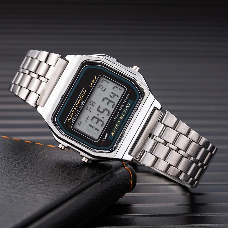 Спортивные часы мужские цифровые светодиодные роскошные модные квадратные из