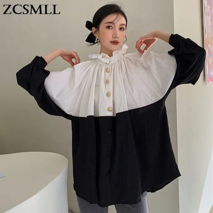 ZCSMLL женские фонарь белый с длинным рукавом блузки со стоячим воротничком; Топы свободные и тонкие контрастные Цвет рубашка 2021 сезон: весна-л...
ZCSMLL женские фонарь белый с длинным рукавом блузки со стоячим воротничком; Топы свободные и тонкие контрастные Цвет рубашка 2021 сезон: весна-л...