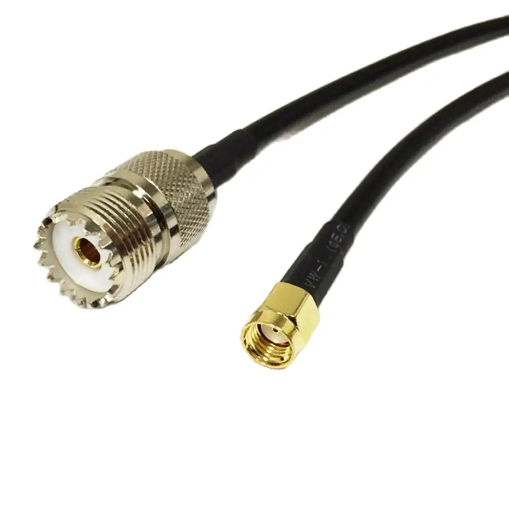 

New RP-SMA Male Plug (Female Pin) To UHF Female Jack SO239 RG58 Coaxial Cable Pigtail 50CM/100CM/200CM Adapter